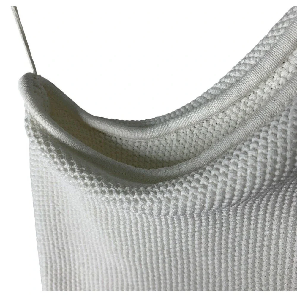 The Sei One Shoulder Cape Midi Pique Knit Sweater Dress Womens Size Medium $399 - Picture 10 of 15